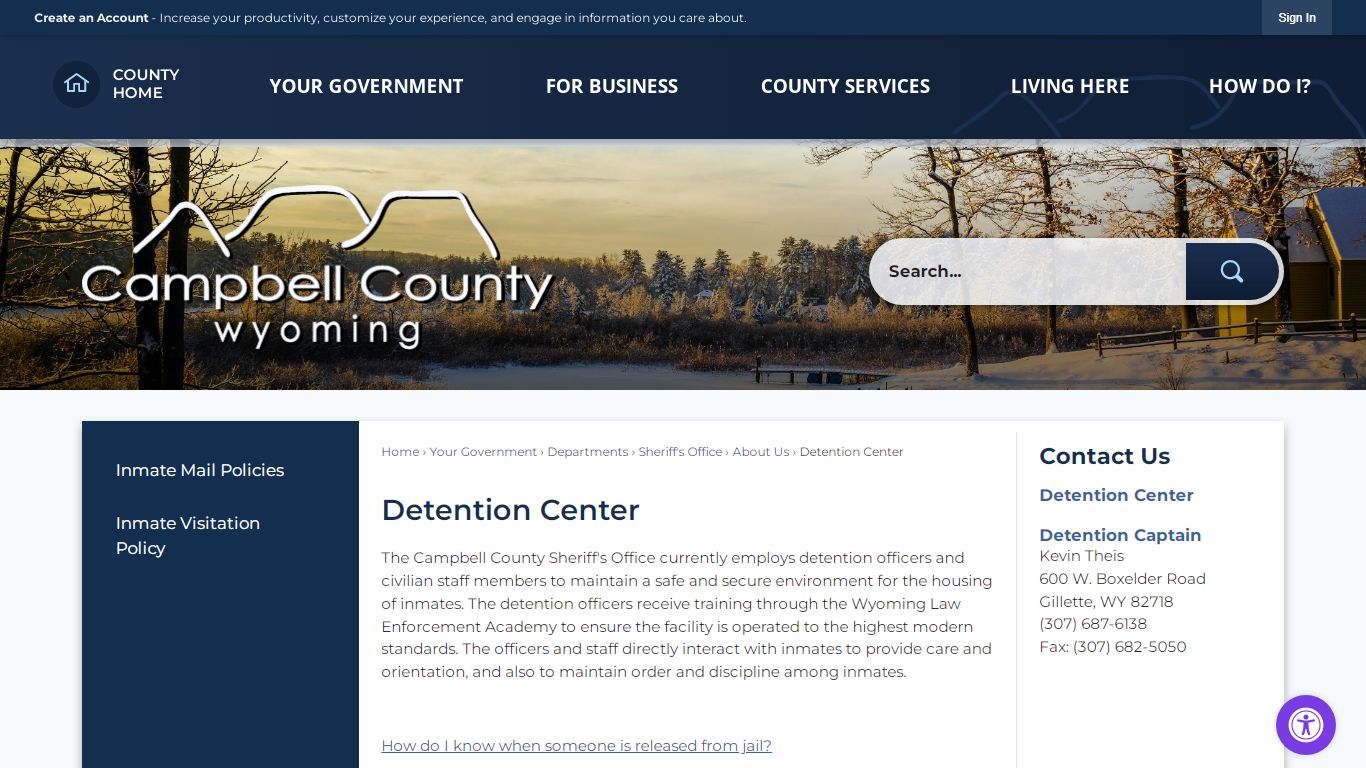 Detention Center | Campbell County, WY - Official Website